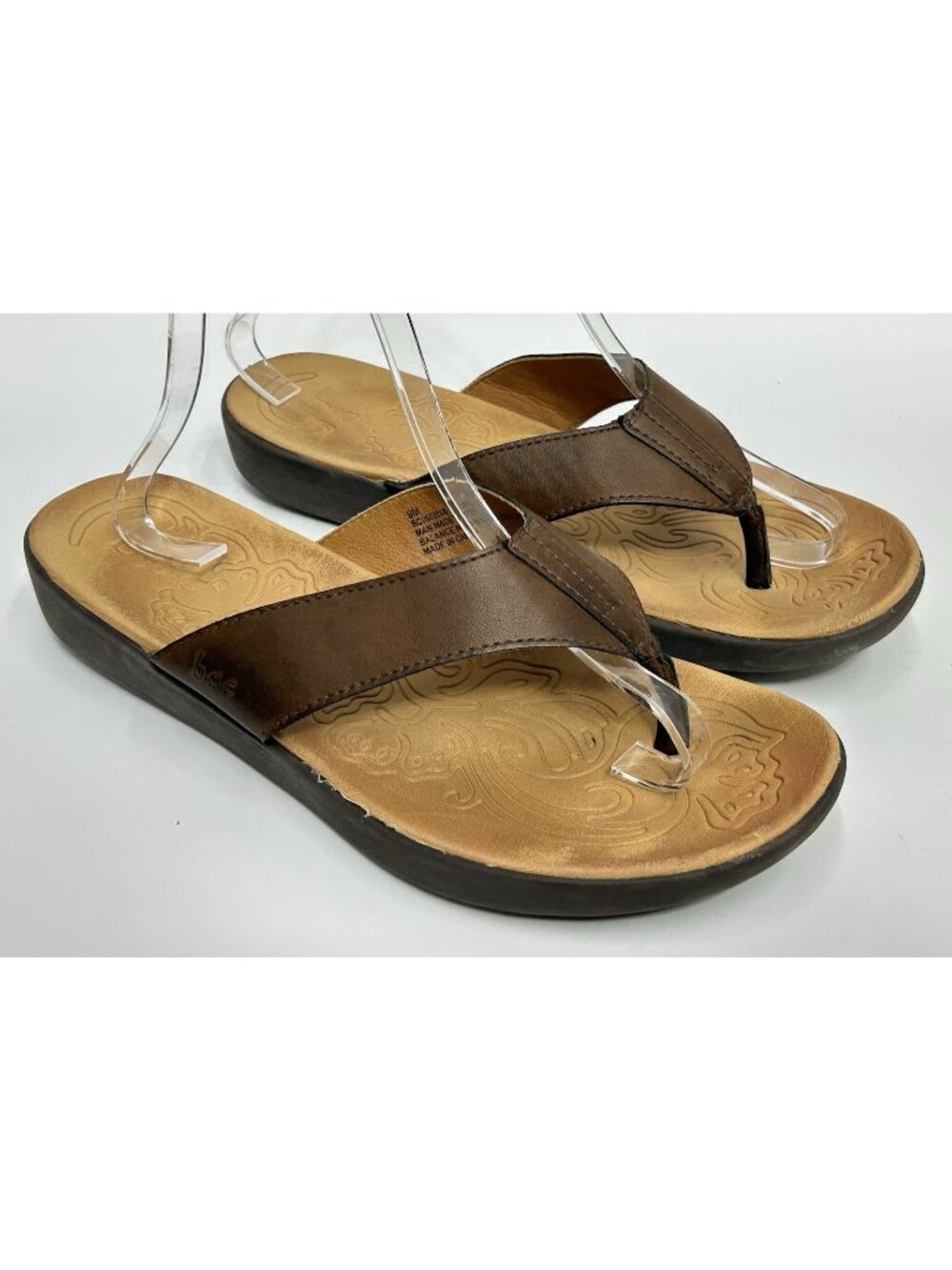 BOC Born Concept Thong Flip Flops Sandals Faux Leather Women’s 9M Brown